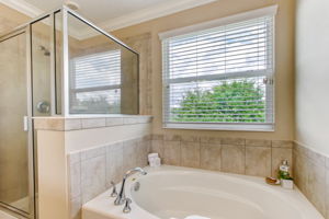 Separate shower and garden bath