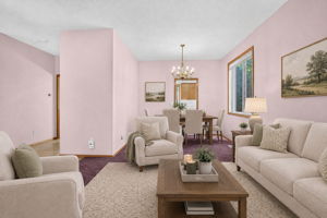 Virtually Staged Living and Dining Rooms