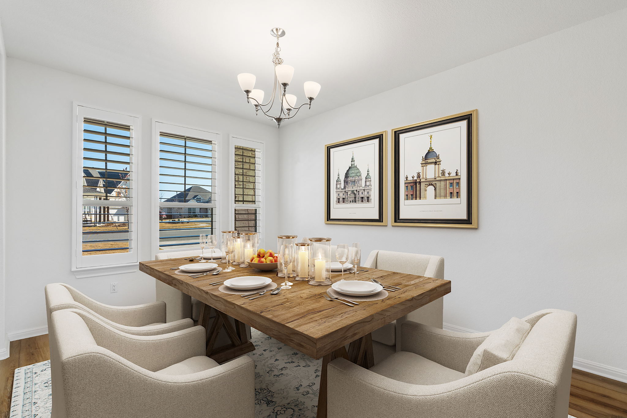 Virtually staged - formal dining
