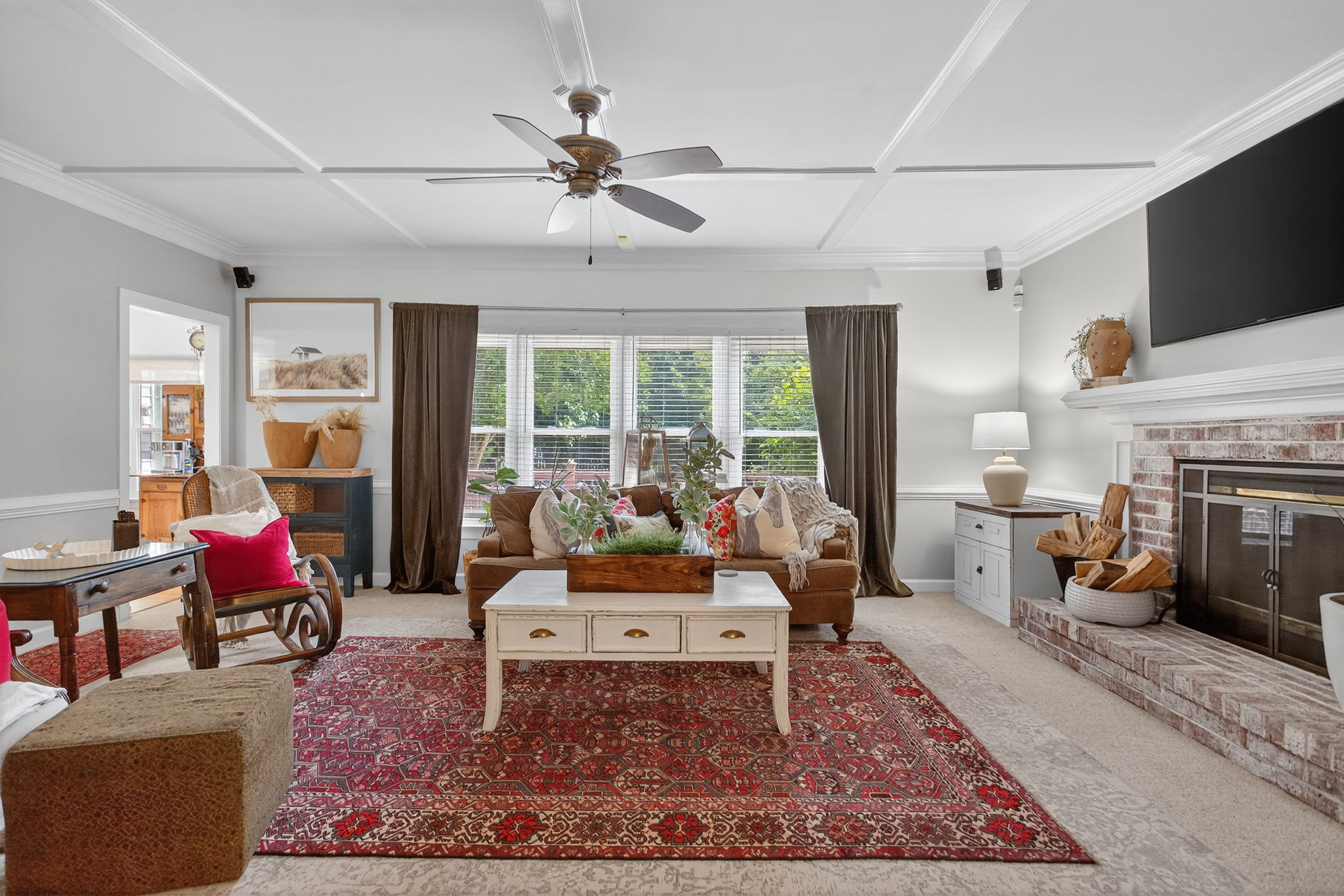 Warm and welcoming den, made for gathering.