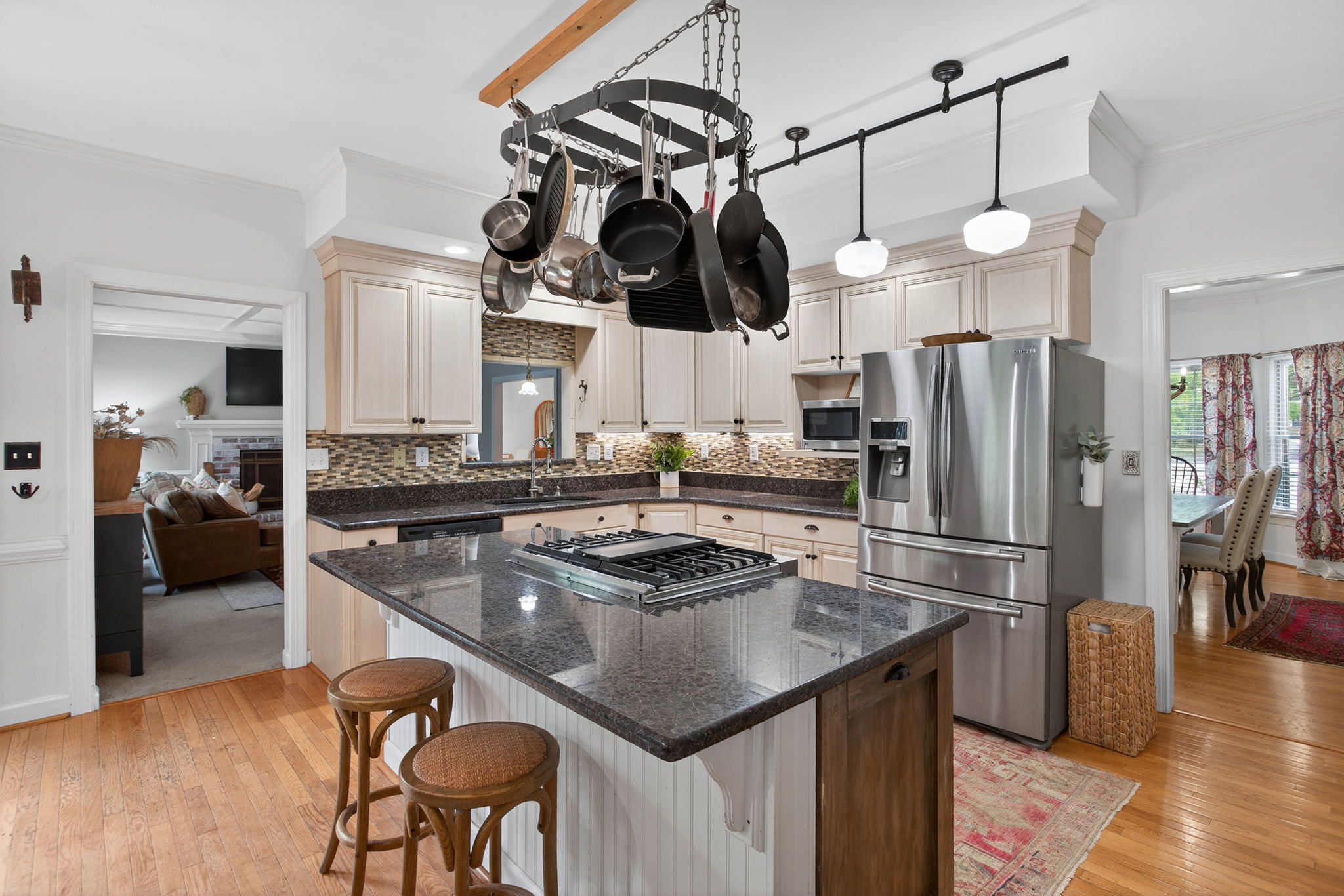 Large kitchen with functional layout and great flow.