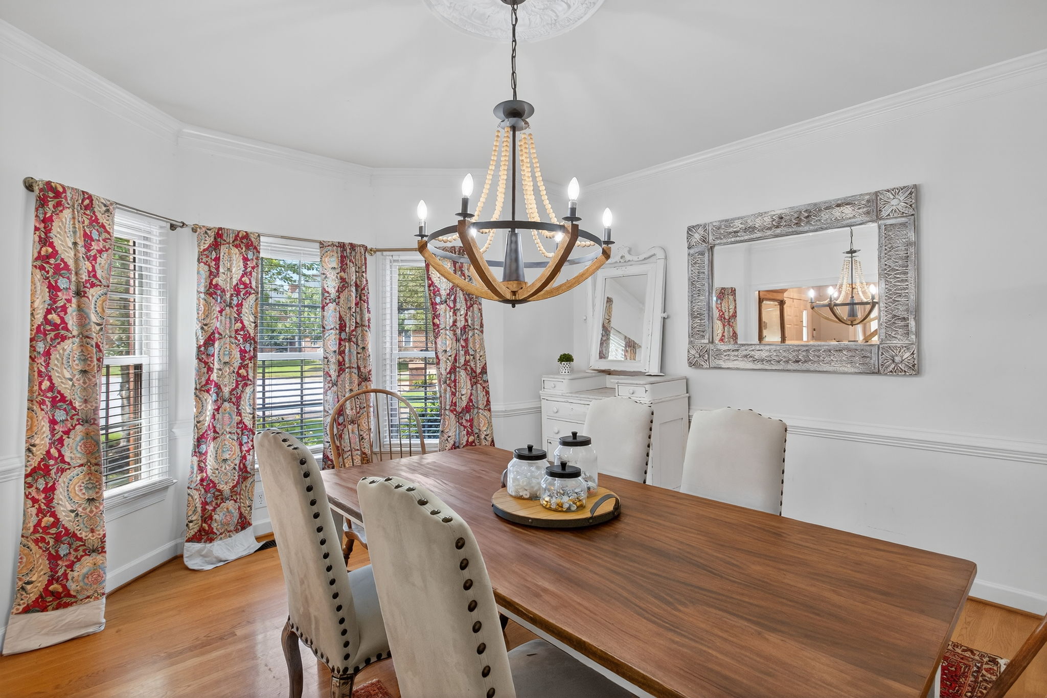 Inviting dining room with timeless charm.