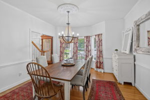 Formal dining room with great flow and natural light.