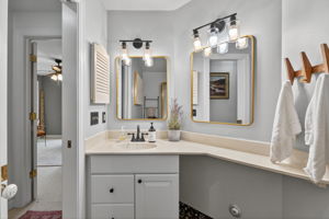 Well-placed upstairs bath—great for guests or family.