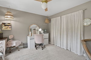 Simple layout bedroom (5 of 6) with roomy closet.
