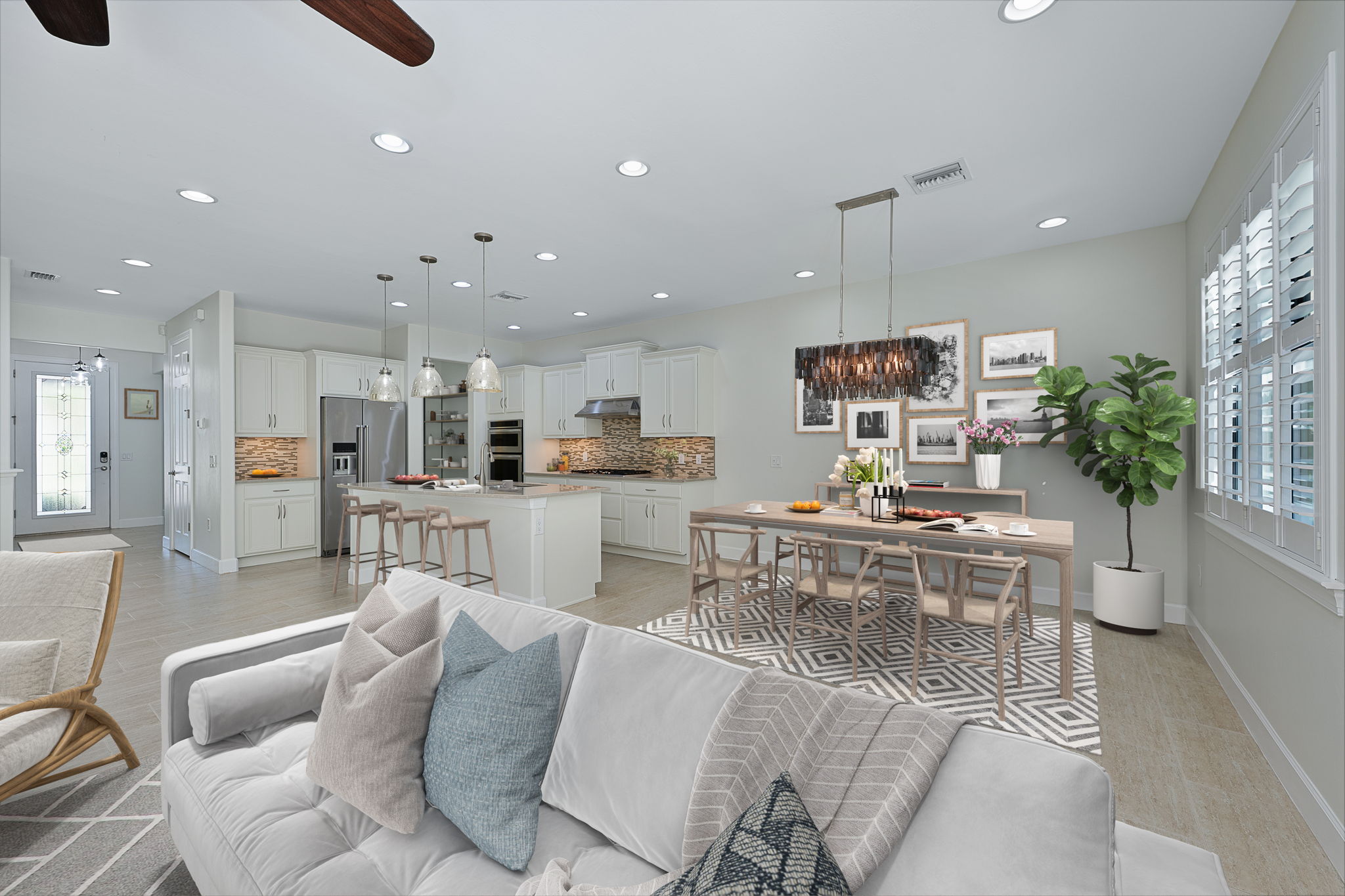 Dining - Kitchen - Foyer - Virtually Staged 4