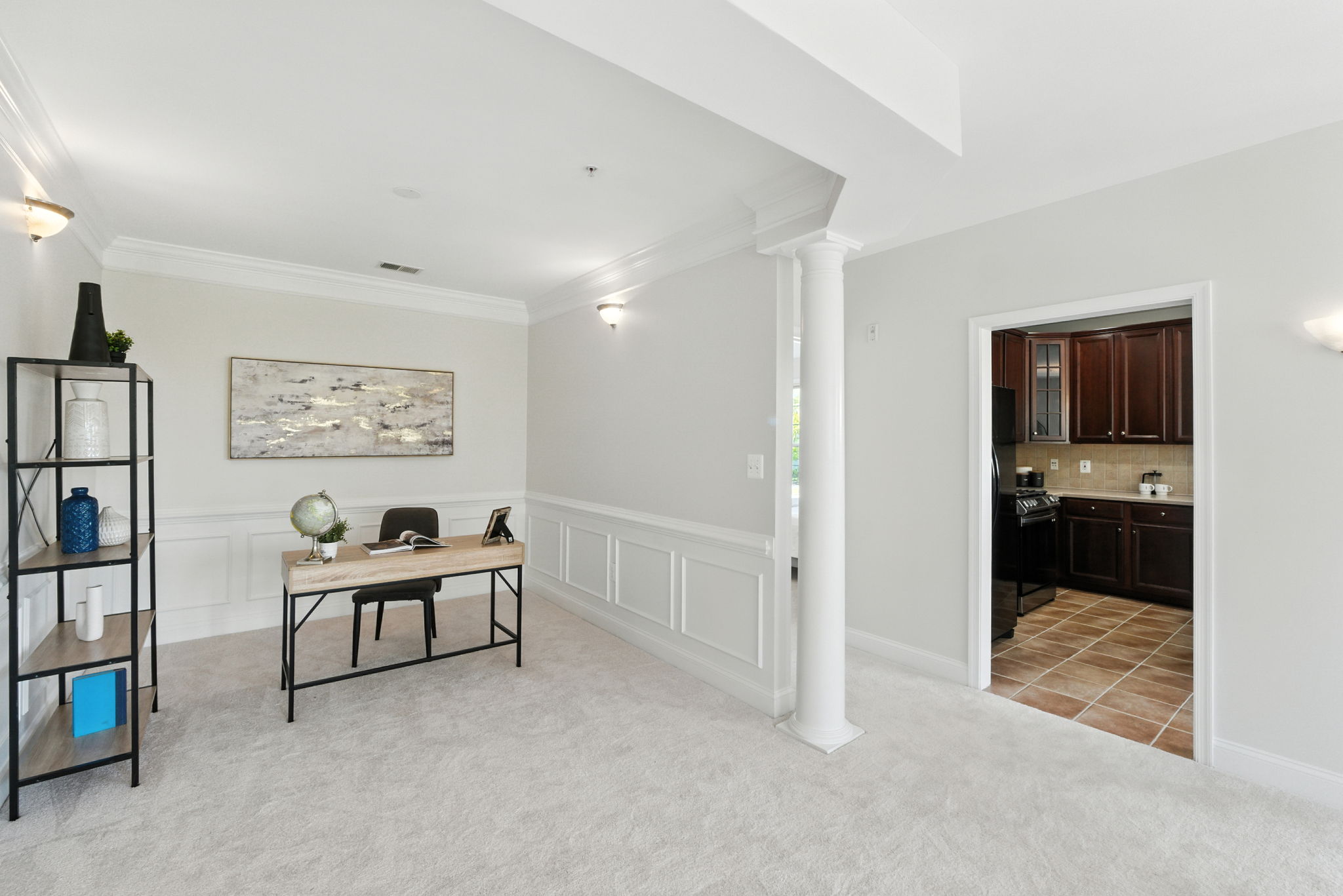 Office Area open to Kitchen