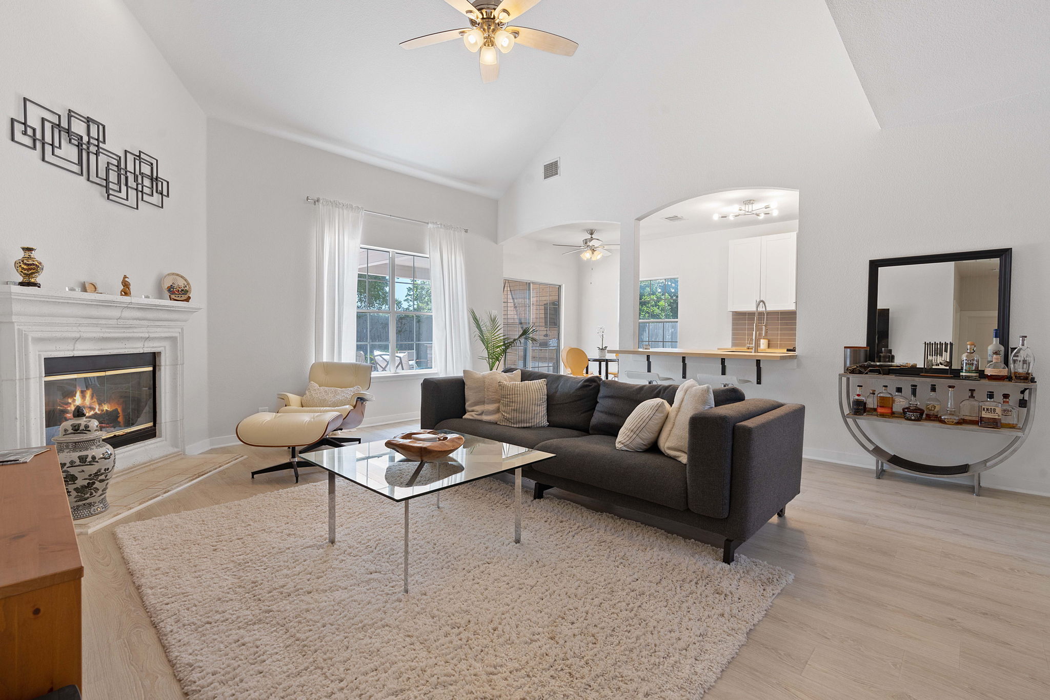 Family Room w/ Vaulted Ceilings