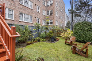 The back garden is an uncommon treasure—a peaceful, shared green space rarely found in the heart of Capitol Hill.