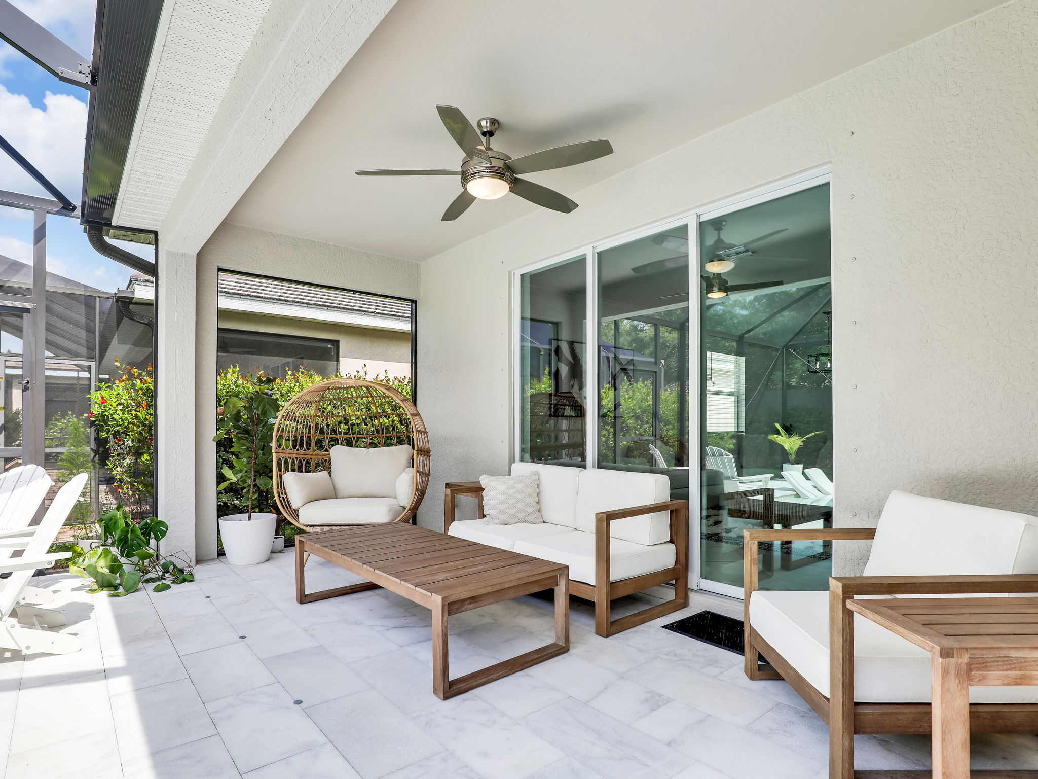 Covered Lanai leads into Great room