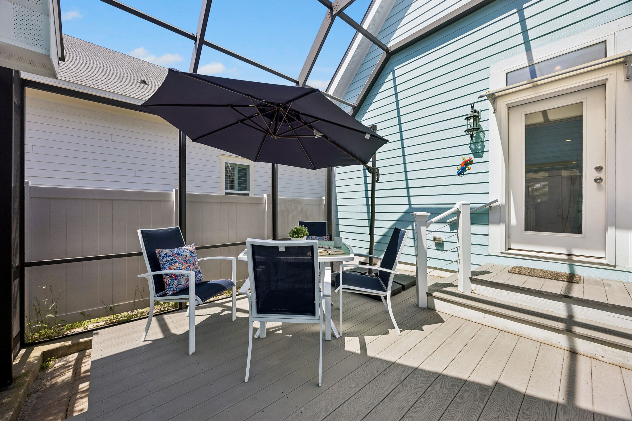 ... it easily accommodates both relaxed seating and outdoor dining.