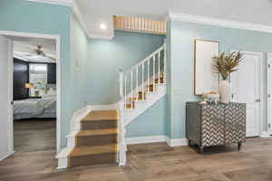 Upstairs, the second level opens with a thoughtful sense of separation ...