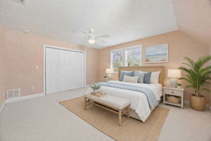 The second guest bedroom continues the theme of oversized spaces ...