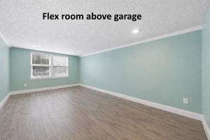 ... while the heated and cooled 170 sq. ft. flex room above creates valuable bonus space for work, hobbies, guests, or overflow living.