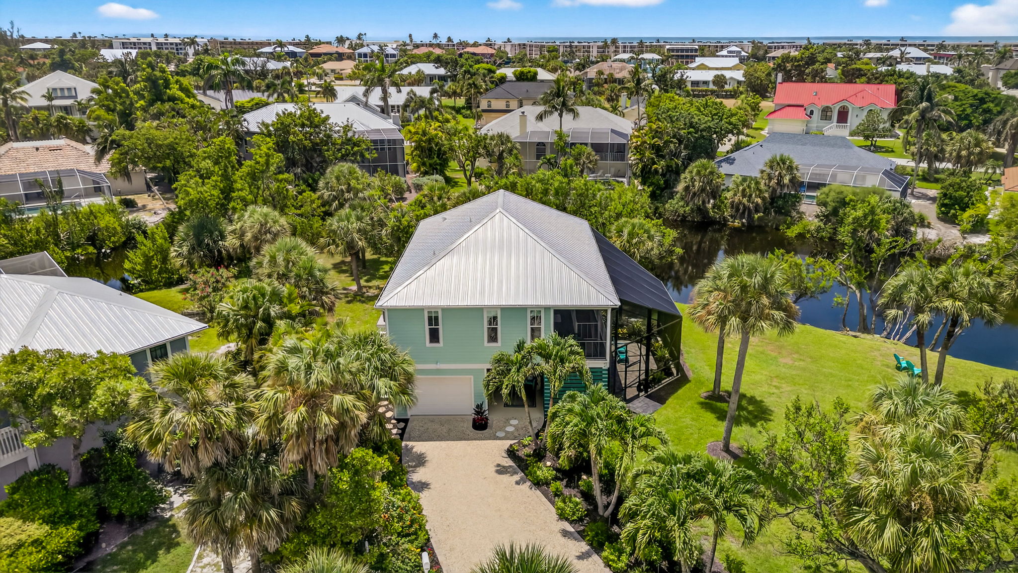 Aerial Front Exterior