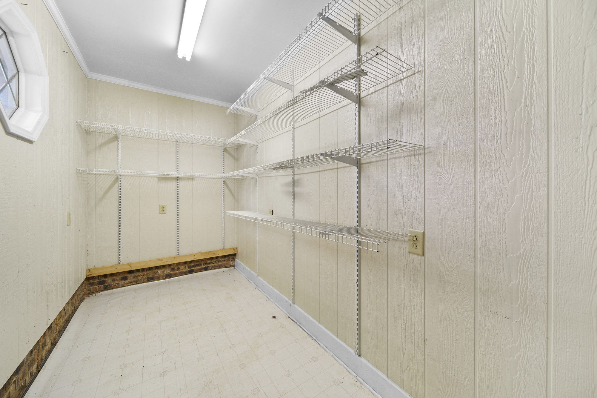 Storage room in garage