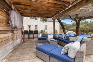 Shaded lounge area