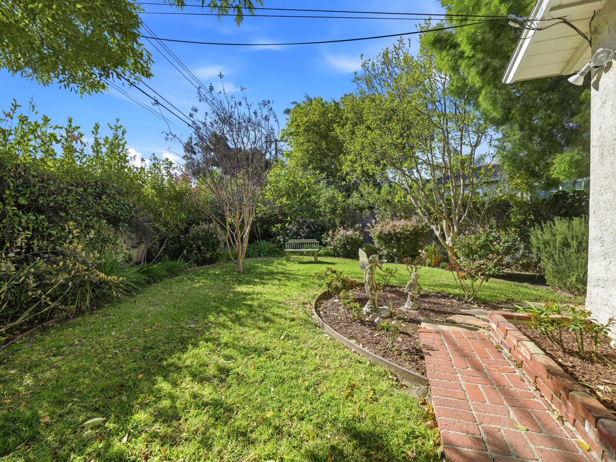 One of the two grassy areas