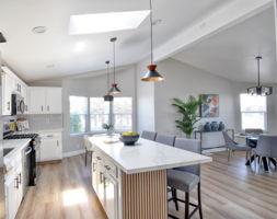 Quartz Counters Open Concept Kitchen