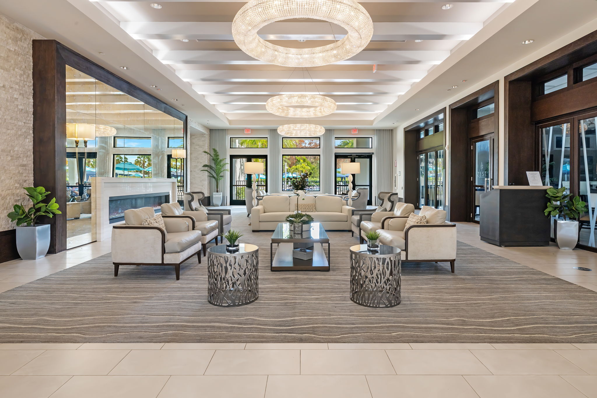 Lobby leading to ballroom and restaurant...