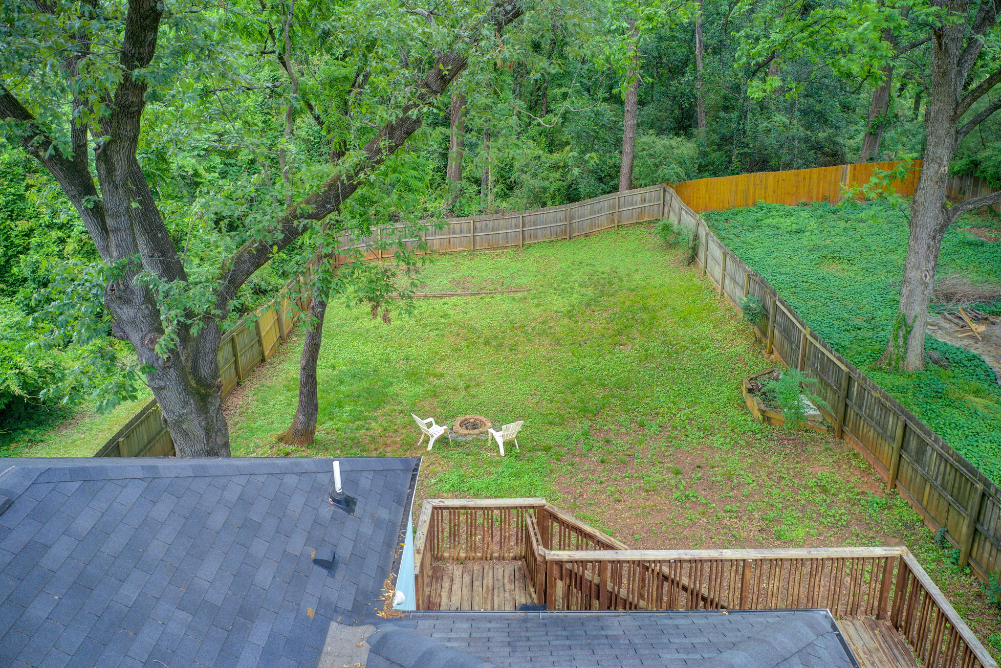 15 Aerial Back Yard w Deck Partial