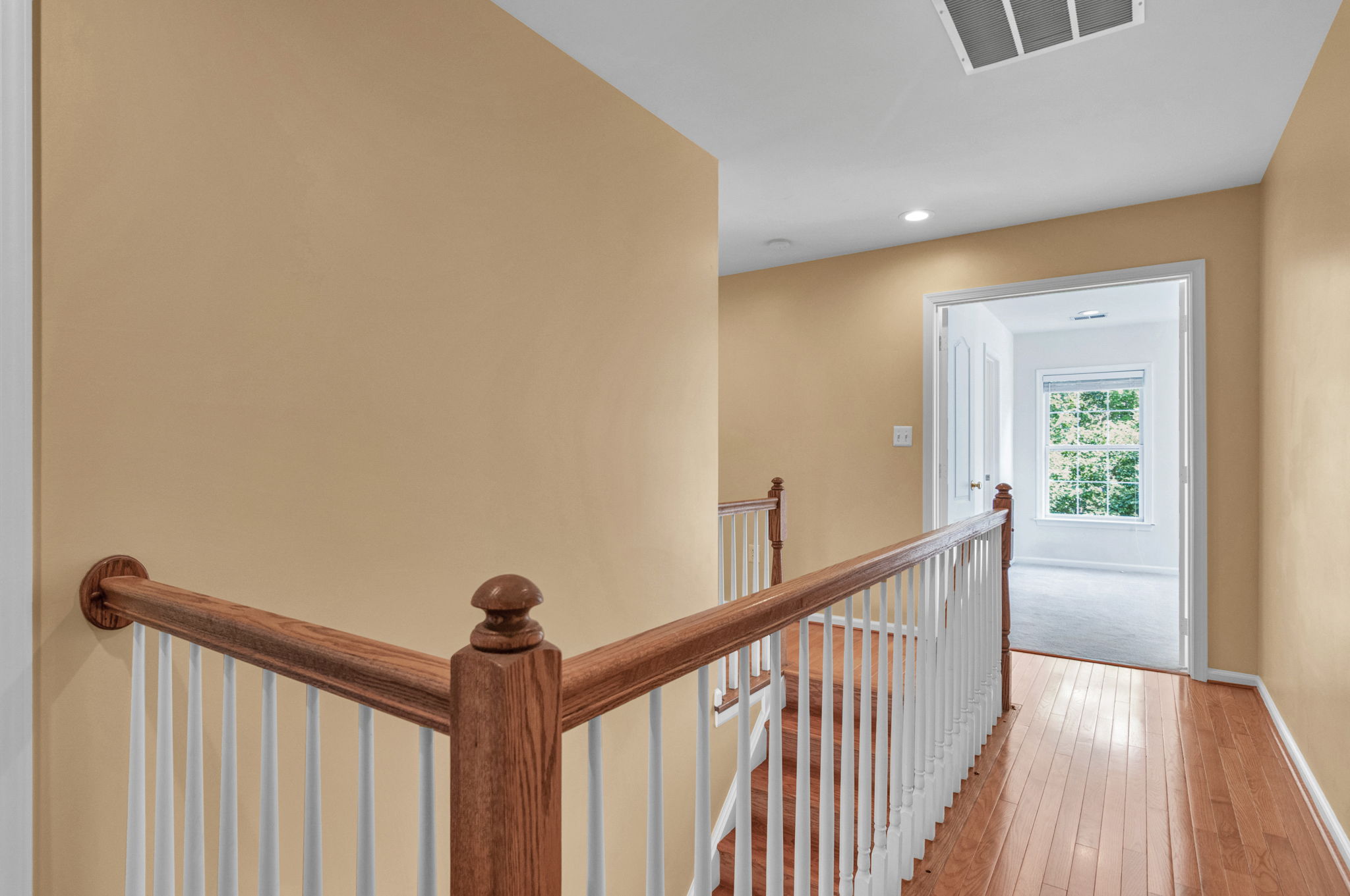 Hallway with hardwood floors!