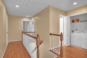 Hallway with hardwood floors!