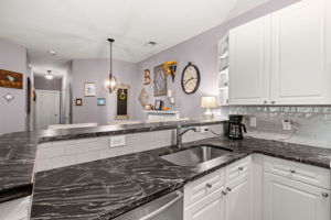 Leathered Granite Counters in Kitchen