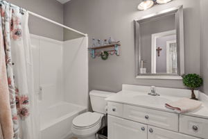 Secondary bathroom with tub shower combo