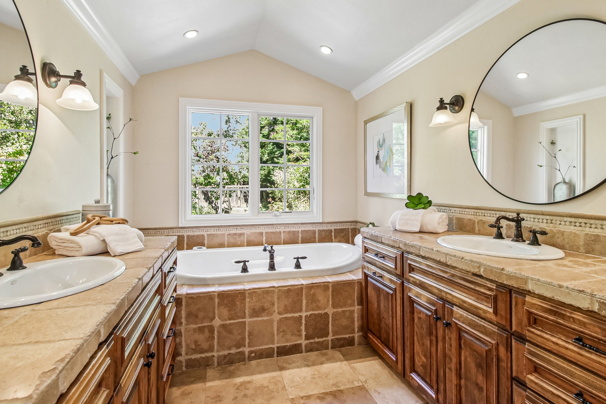 Primary bathroom with His and Hers sinks
