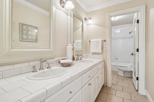 Hall Bathroom w/ separate shower and commode area