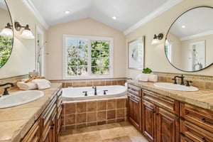 Primary bathroom with His and Hers sinks