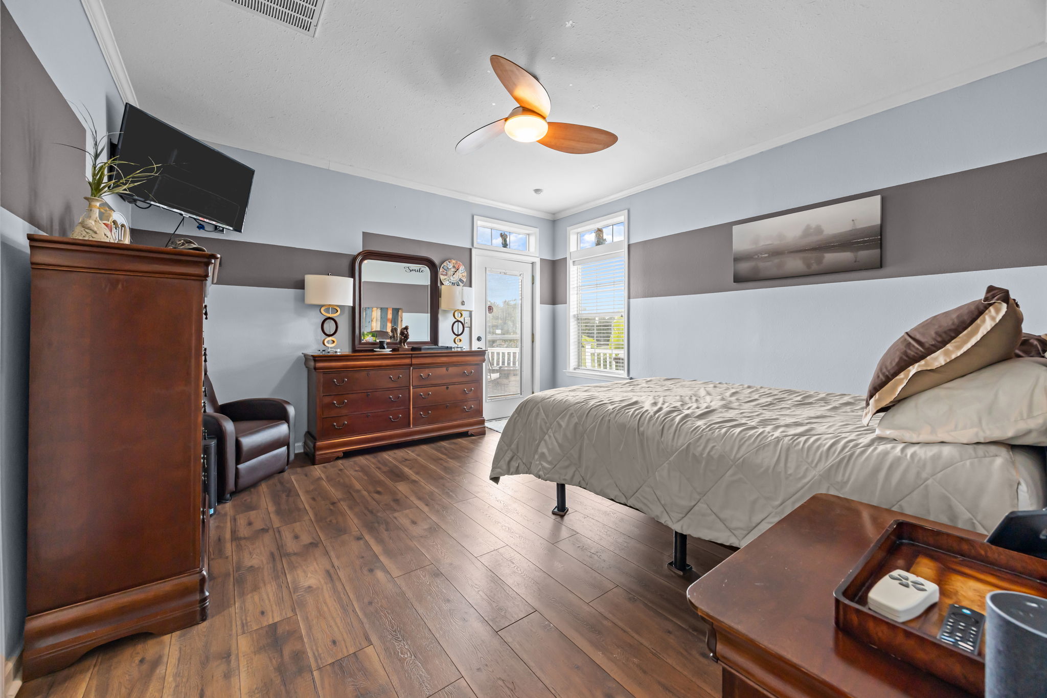 Primary Bedroom with Access to Back Porch/Hot Tub