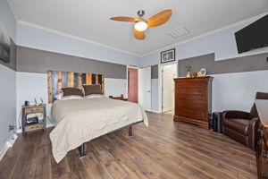 Primary Bedroom/Ceiling Fan/Custom Headboard