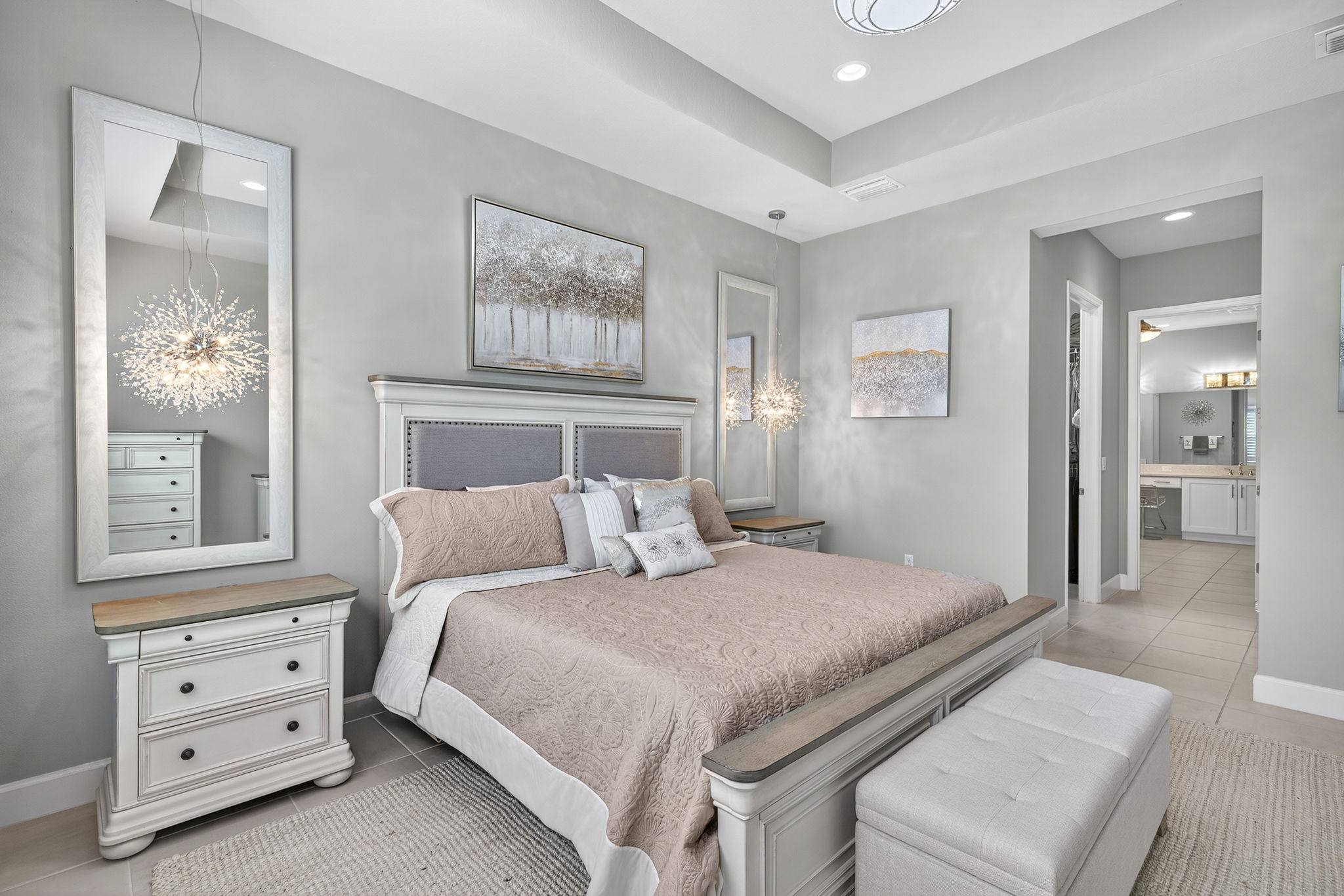 Area rug conveys! You will smile every morning waking up in this primary suite!!!