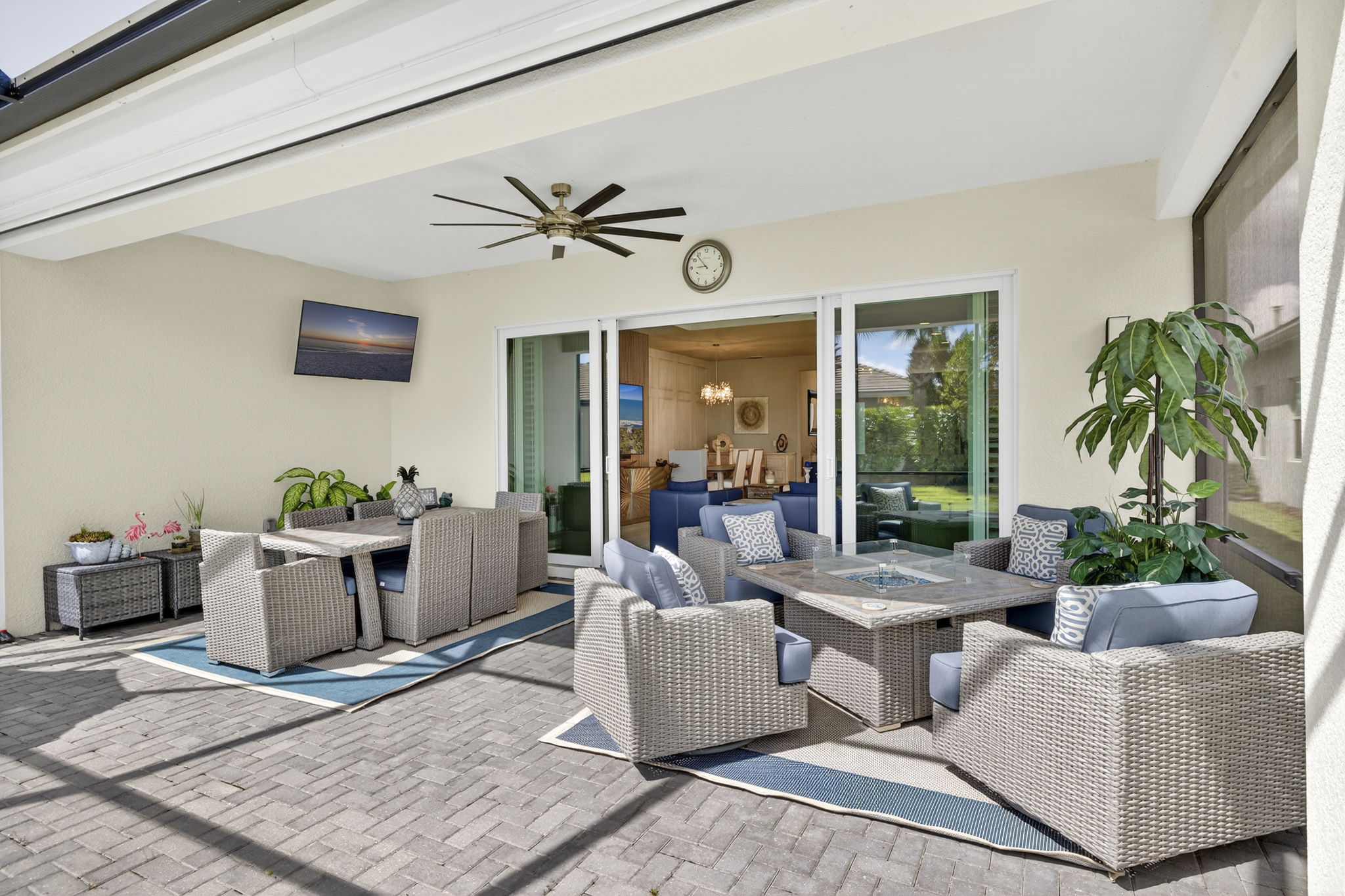 Enjoy the football games while lounging on your rear lanai! Center opening doors from great room...