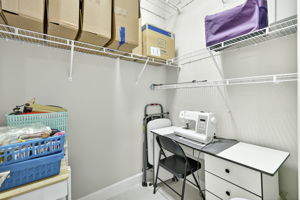 Sooo...this ensuite walk-in closet can serve as a craft room/sewing room or a large closet. There's an outlet in it!!!