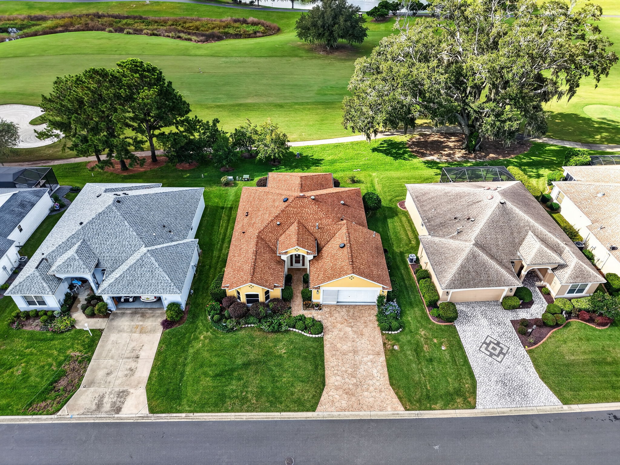 Aerial Front Elevation with GOLF and WATER VIEWS!