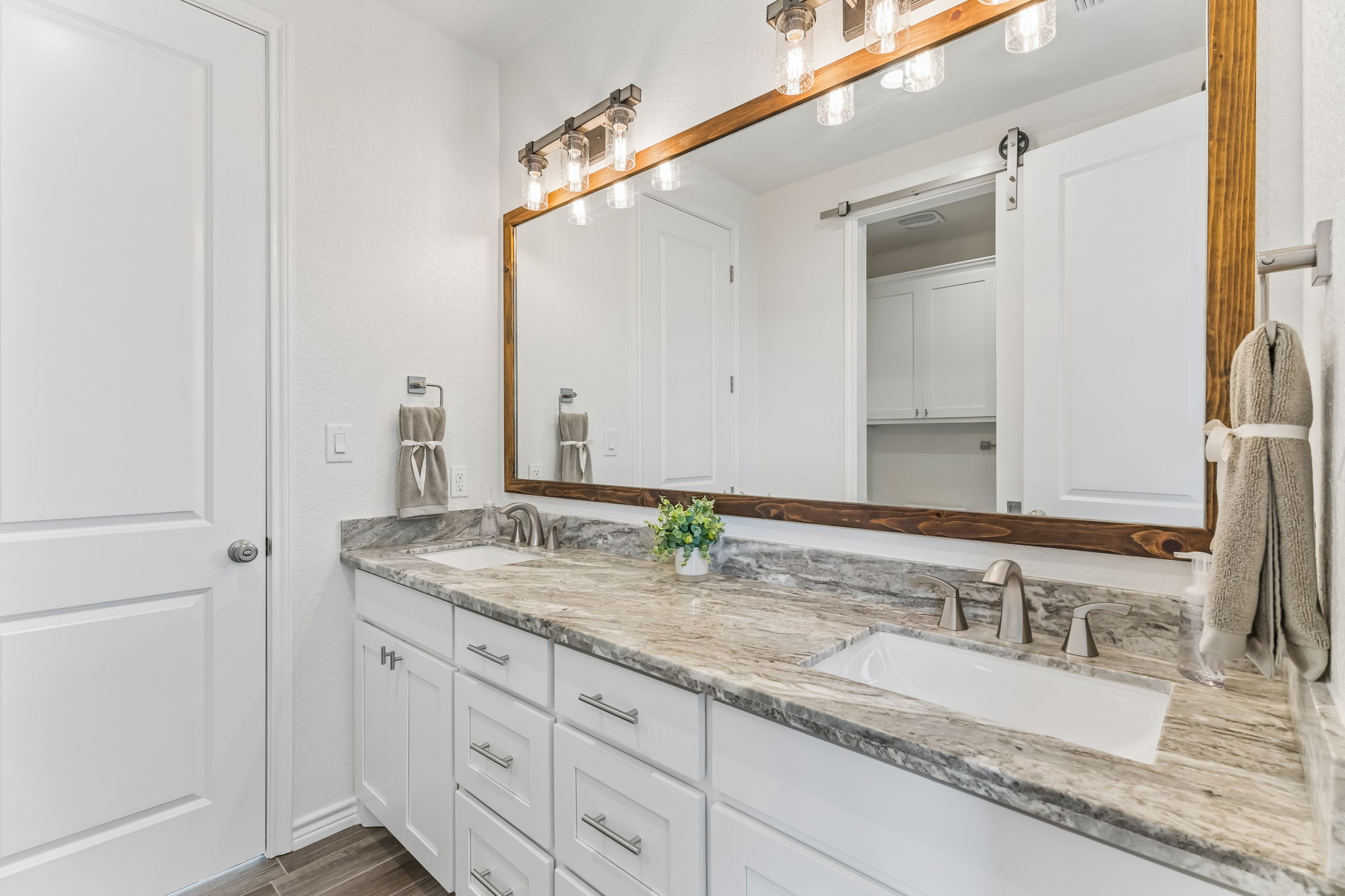 Dual Vanity Guest Bathroom.
