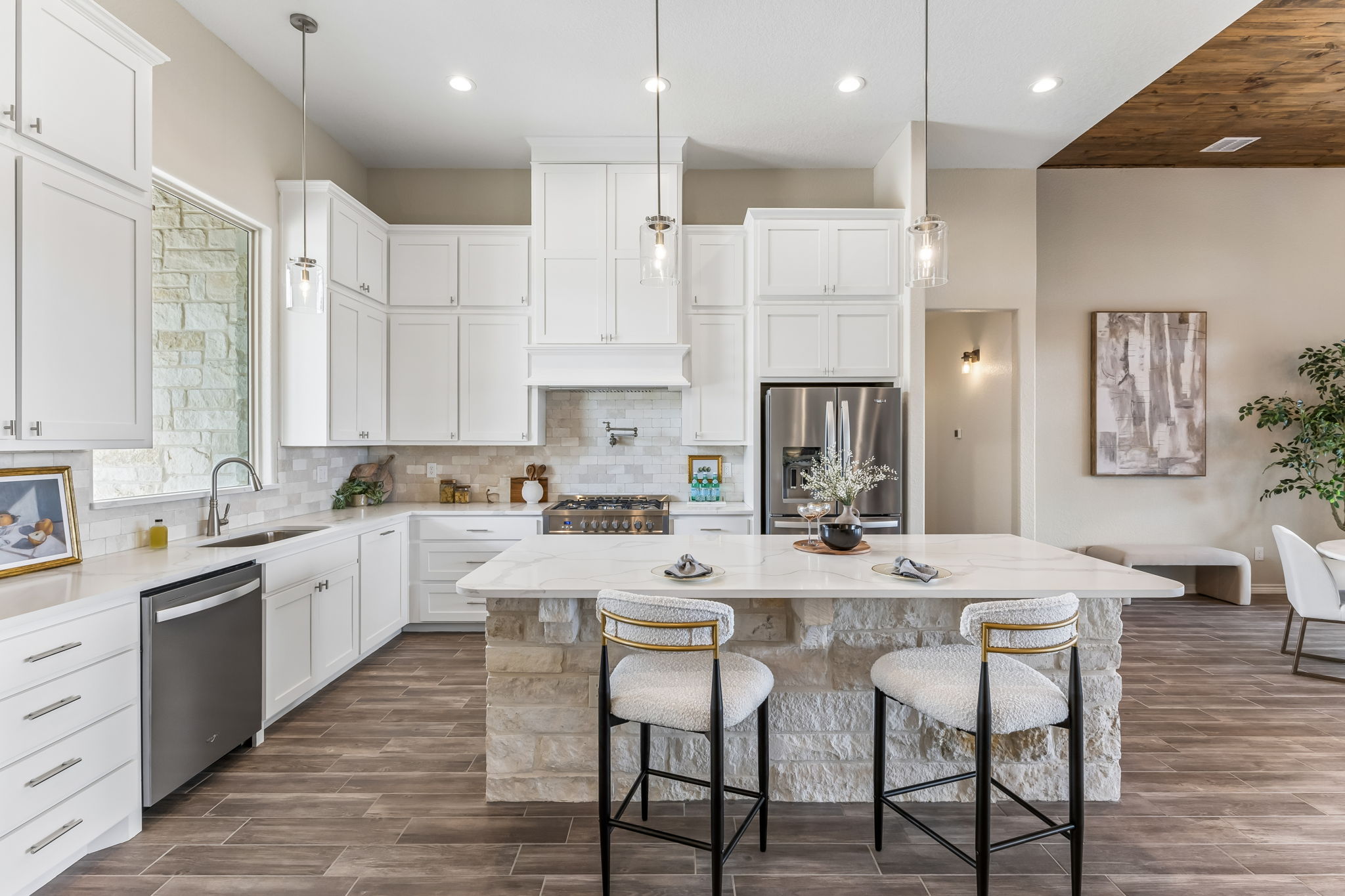 Large windows and natural light make cooking a dream.