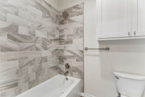 Guest bathroom adjacent to the home office.