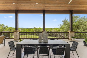 Dining outdoors with stunning views.