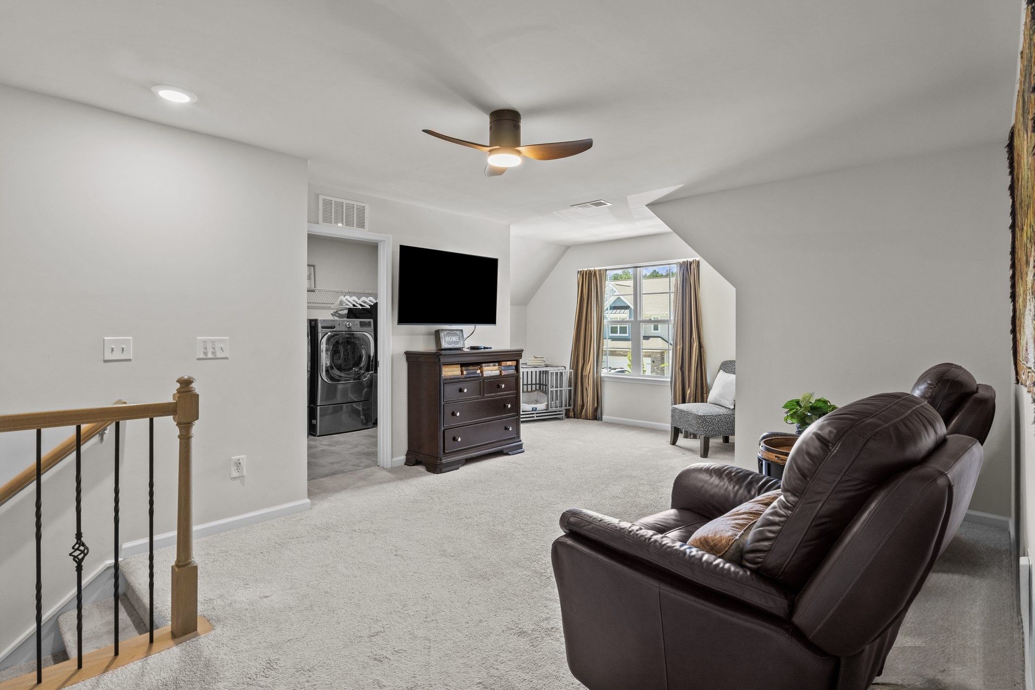 Walk upstairs to the second floor and enter the loft area