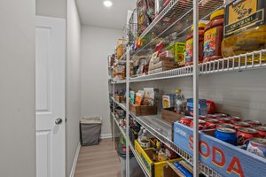 Large walk-in pantry for all your kitchen goods