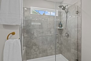 Large walk-in shower in primary bath