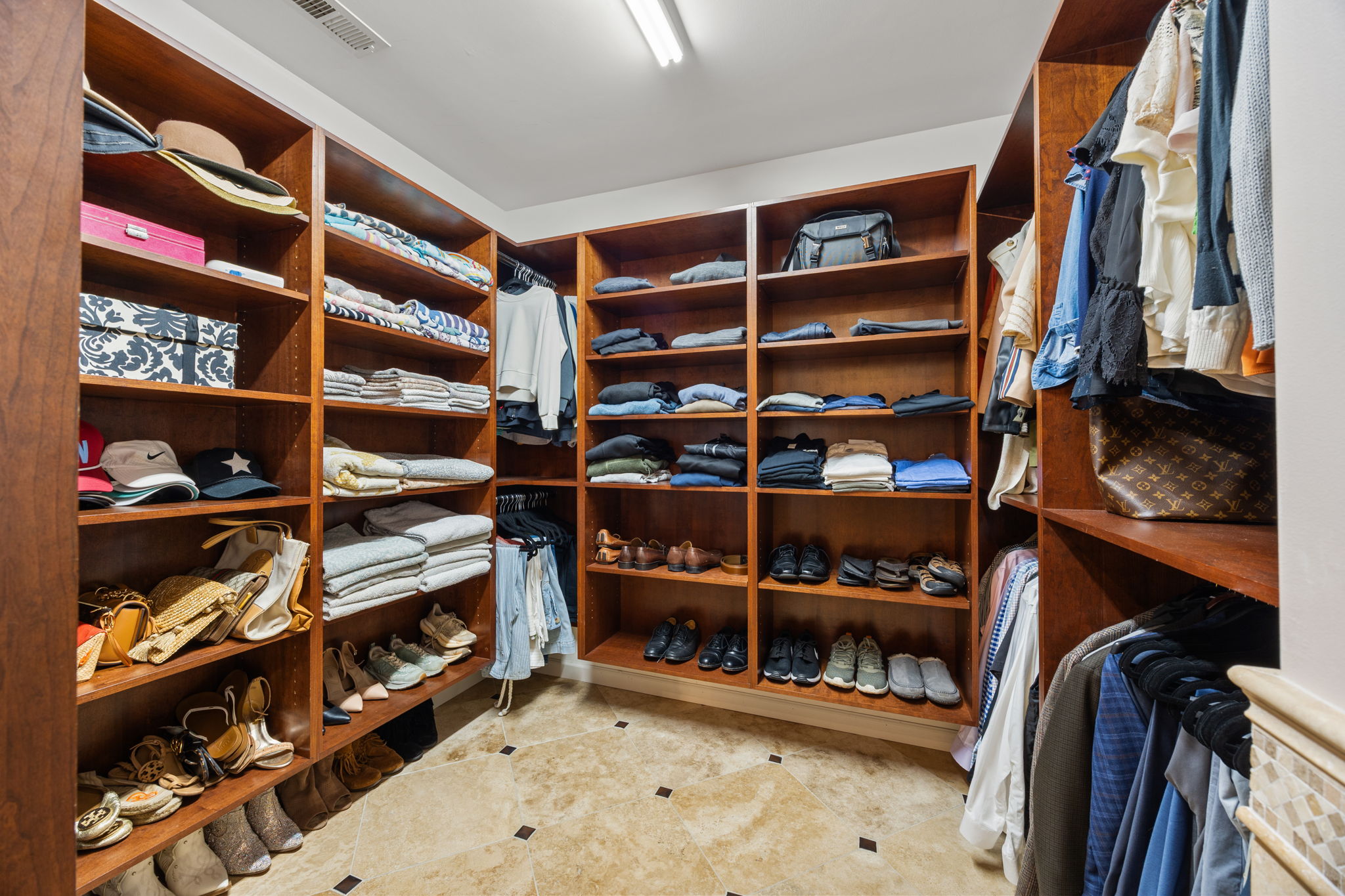 Organized closet space