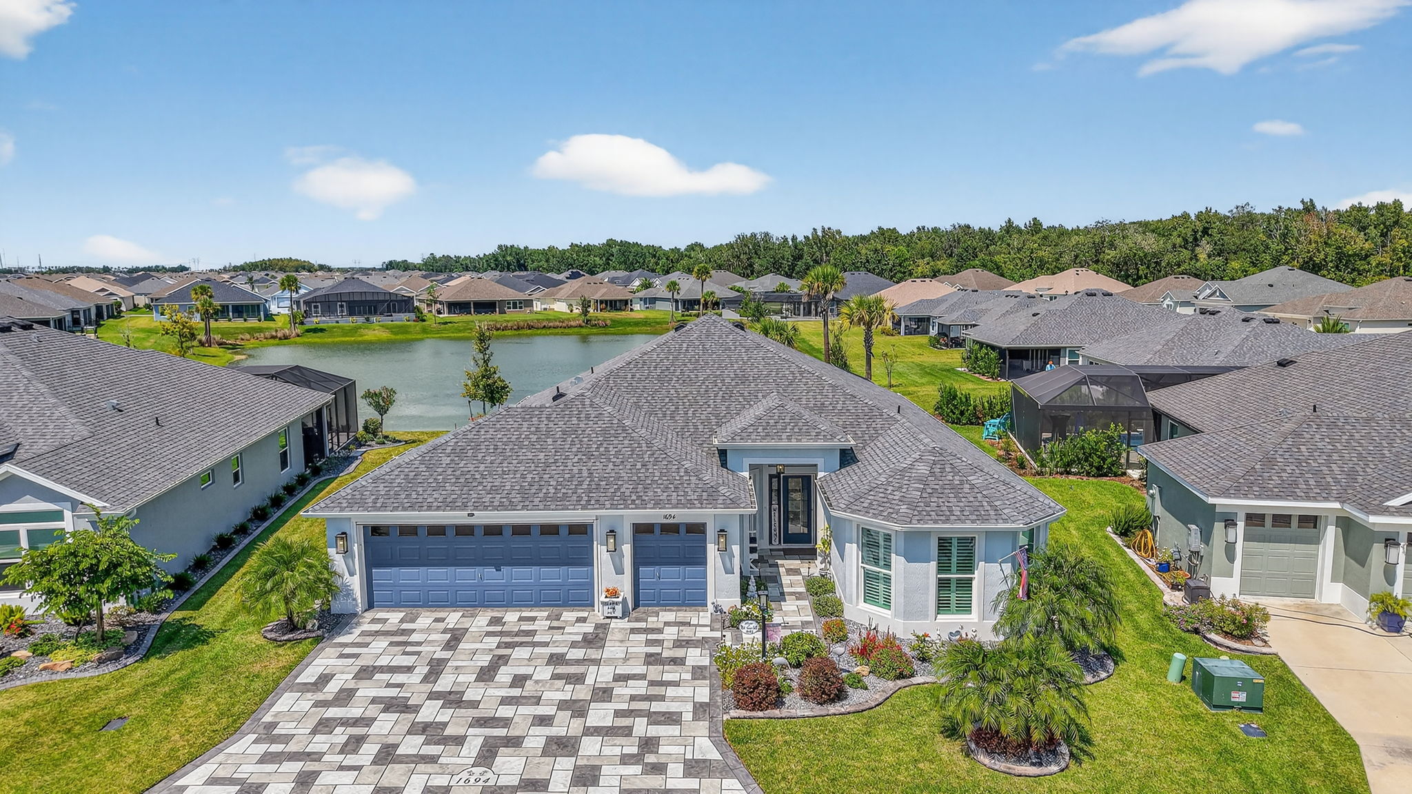 Aerial Front Elevation with Water Views