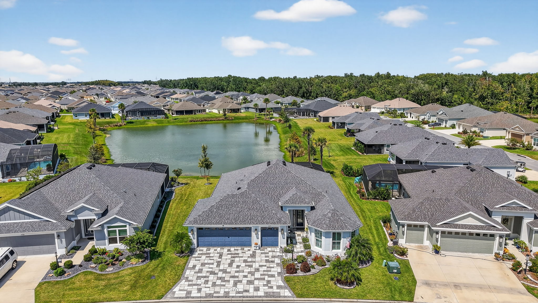 Aerial Front Elevation with Water Views