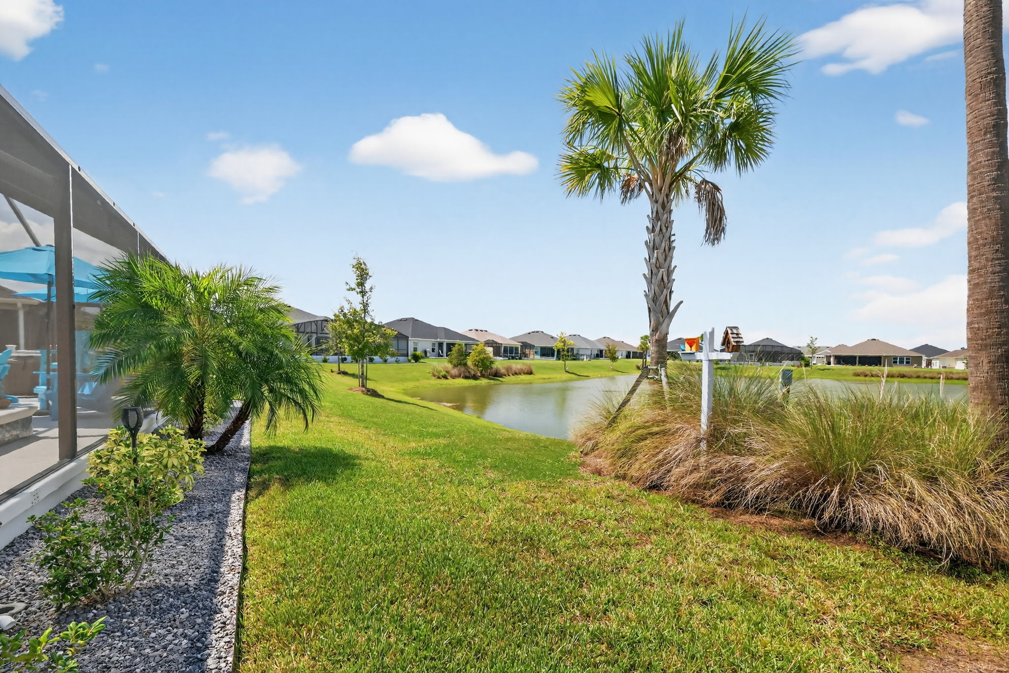 Rear Yard with Water Views
