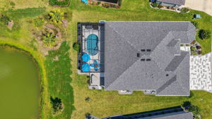 Overhead Aerial with Pool and Water